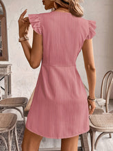 Load image into Gallery viewer, Frenchy Women'S Vacation Casual Solid Color Ruffle Sleeve Front Button Dress