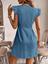 Load image into Gallery viewer, Frenchy Women'S Vacation Casual Solid Color Ruffle Sleeve Front Button Dress