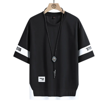 Load image into Gallery viewer, Hip Hop Loose Mens Streetwear T-shirts Casual Classic Summer Short Sleeves Black White Tshirt Tees Plus Oversize 5XL 6XL