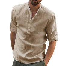 Load image into Gallery viewer, Nomad Stand-Collar Linen Shirt for Men