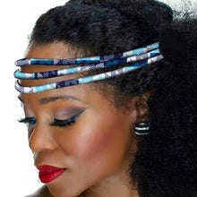 Load image into Gallery viewer, African Wax Print Headband Colorful Kente 3 Strand Vibrant Afrocentric Headband Headwrap Handmade Accessory WYB599