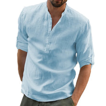 Load image into Gallery viewer, Nomad Stand-Collar Linen Shirt for Men