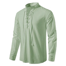 Load image into Gallery viewer, Men’s Sahara Lace-Up Linen Shirt