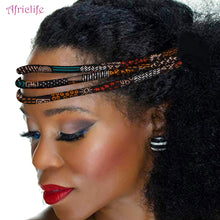 Load image into Gallery viewer, African Wax Print Headband Colorful Kente 3 Strand Vibrant Afrocentric Headband Headwrap Handmade Accessory WYB599
