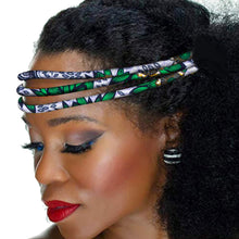 Load image into Gallery viewer, African Wax Print Headband Colorful Kente 3 Strand Vibrant Afrocentric Headband Headwrap Handmade Accessory WYB599