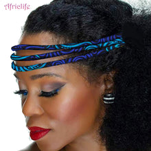 Load image into Gallery viewer, African Wax Print Headband Colorful Kente 3 Strand Vibrant Afrocentric Headband Headwrap Handmade Accessory WYB599