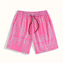 Load image into Gallery viewer, Paisley Men's Casual Hawaiian Beach Shorts with Pockets, Patterned Drawstring Swim Trunks for Summer Vacation Beach Pool, Outdoor Beach Shorts