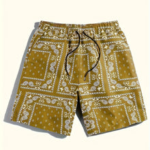 Load image into Gallery viewer, Paisley Men's Casual Hawaiian Beach Shorts with Pockets, Patterned Drawstring Swim Trunks for Summer Vacation Beach Pool, Outdoor Beach Shorts