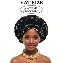 Load image into Gallery viewer, Elegant Nigerian-Inspired Floral Headscarf - Lightweight, Multi-Layered African Wrap for Women, Green with Golden Accents, Perfect for Weddings & Formal Events, Wedding Headwear | Floral Pattern Scarf | Lightweight Headscarf