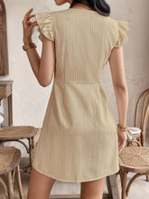 Load image into Gallery viewer, Frenchy Women'S Vacation Casual Solid Color Ruffle Sleeve Front Button Dress