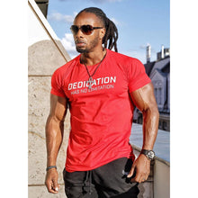 Load image into Gallery viewer, Men Tshirt Bodybuilding Breathability Cotton Summer Casual Letter Printed Short Sleeve Shirt Men Workout 3XL