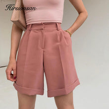 Load image into Gallery viewer, Hirsionsan High Waist Shorts Women New Summer Casual Elegant Soft Pants with Sashes Loose Shorts with Pockets for Ladies