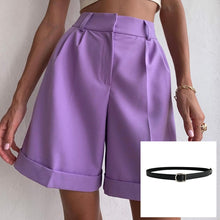 Load image into Gallery viewer, Hirsionsan High Waist Shorts Women New Summer Casual Elegant Soft Pants with Sashes Loose Shorts with Pockets for Ladies