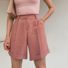Load image into Gallery viewer, Hirsionsan High Waist Shorts Women New Summer Casual Elegant Soft Pants with Sashes Loose Shorts with Pockets for Ladies