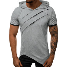 Load image into Gallery viewer, Summer Men Hooded t-shirt New Casual Slim Short Sleeve t shirt men Plus Size 3XL Solid Men Clothes Streetwear Tee Shirt