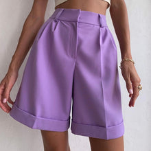 Load image into Gallery viewer, Hirsionsan High Waist Shorts Women New Summer Casual Elegant Soft Pants with Sashes Loose Shorts with Pockets for Ladies
