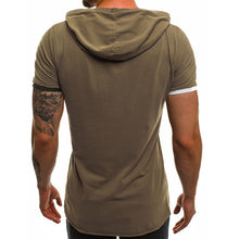 Load image into Gallery viewer, Summer Men Hooded t-shirt New Casual Slim Short Sleeve t shirt men Plus Size 3XL Solid Men Clothes Streetwear Tee Shirt