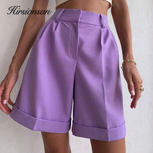 Load image into Gallery viewer, Hirsionsan High Waist Shorts Women New Summer Casual Elegant Soft Pants with Sashes Loose Shorts with Pockets for Ladies