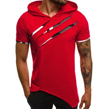 Load image into Gallery viewer, Summer Men Hooded t-shirt New Casual Slim Short Sleeve t shirt men Plus Size 3XL Solid Men Clothes Streetwear Tee Shirt