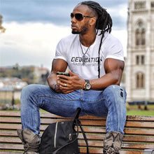 Load image into Gallery viewer, Men Tshirt Bodybuilding Breathability Cotton Summer Casual Letter Printed Short Sleeve Shirt Men Workout 3XL