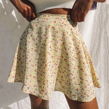 Load image into Gallery viewer, Summer new women' floral print skirt high waist umbrella mini skirt Female invisible zipper chiffon print short skirt women 2022
