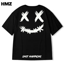 Load image into Gallery viewer, HMZ T Shirt Streetwear Men Oversize Hip Hop T-Shirt Smile Print Harajuku Tshirt Summer Short Sleeve Cotton Loose Tops Tees