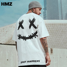 Load image into Gallery viewer, HMZ T Shirt Streetwear Men Oversize Hip Hop T-Shirt Smile Print Harajuku Tshirt Summer Short Sleeve Cotton Loose Tops Tees