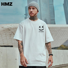 Load image into Gallery viewer, HMZ T Shirt Streetwear Men Oversize Hip Hop T-Shirt Smile Print Harajuku Tshirt Summer Short Sleeve Cotton Loose Tops Tees