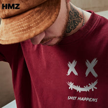 Load image into Gallery viewer, HMZ T Shirt Streetwear Men Oversize Hip Hop T-Shirt Smile Print Harajuku Tshirt Summer Short Sleeve Cotton Loose Tops Tees