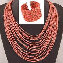 Load image into Gallery viewer, DIEZI African Acrylic Beads Jewelry Sets Bohemia Necklaces Bangles Women Fashion Statement Multilayer Necklace New Jewelry Set 96