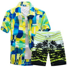 Load image into Gallery viewer, Hot Sale Mens Hawaiian Shirts Set 2020 Fashion Summer Floral Shirts Men +Print Beach Shorts Short Sleeve Tracksuit Men's Sets 69