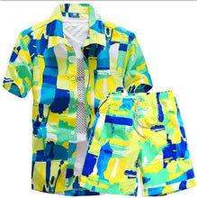 Load image into Gallery viewer, Hot Sale Mens Hawaiian Shirts Set 2020 Fashion Summer Floral Shirts Men +Print Beach Shorts Short Sleeve Tracksuit Men's Sets 69