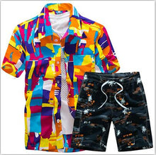 Load image into Gallery viewer, Hot Sale Mens Hawaiian Shirts Set 2020 Fashion Summer Floral Shirts Men +Print Beach Shorts Short Sleeve Tracksuit Men's Sets 69
