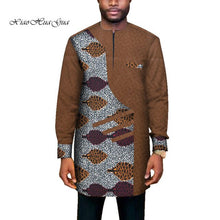 Load image into Gallery viewer, Trendy African Men Clothes Male Long Sleeve Patchwork Dashiki Long Top African Print Causal Wedding African Clothing WYN669