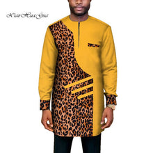 Load image into Gallery viewer, Trendy African Men Clothes Male Long Sleeve Patchwork Dashiki Long Top African Print Causal Wedding African Clothing WYN669