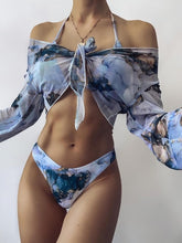Load image into Gallery viewer, New Print Sport Bandeau Push up Bikinis Sexy Marble Women Swimsuit High Waist Swimwear Women bathing suit Beach wear