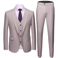 Load image into Gallery viewer, 19 Color / Fashion Men's Casual Business Suit 3 Pieces Set / Male Two Button Blazers Trousers Pants Vest Waistcoat