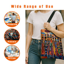 Load image into Gallery viewer, 2pcs African Ethnic Pattern Tote Bag Set, Includes Large Capacity Tote Bag and Coin Purse Two-Piece Set. Multifunctional Travel Shopping Shoulder Bag and Makeup Bag, Suitable for Travel, Shopping, and Commuting
