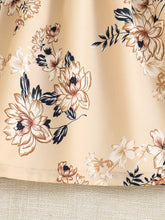 Load image into Gallery viewer, Floral Puff Sleeve Shirred Belted Princess Dress for Girls, Summer Party Beach Vacation Clothes

