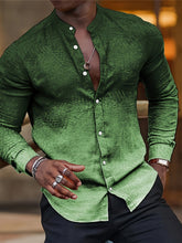 Load image into Gallery viewer, Verdant Sovereign Ombre Button Shirt for Men

