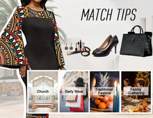 Load image into Gallery viewer, African Dresses For Women Bell Sleeve Print Casual Dress Elegant Nigerian Bodycon Pencil Attire
