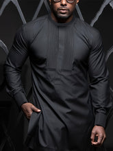 Load image into Gallery viewer, Obsidian Classic Men’s Kaftan Set – Modern Long Sleeve Traditional Wear
