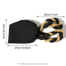 Load image into Gallery viewer, Elegant Golden Spangle 2-Strand Braid Turban - Vibrant African Wedding Headwear, Lightweight Polyester Fabric, Handwash/Dry Clean, Non-Stretch, Toggle Closure, Festive Attire|Luxury Headwrap|Intricate Braiding
