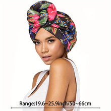 Load image into Gallery viewer, Awegeo Luxury Shower Cap for Women - Unscented, Hand-Tied Knot, Fashionable African Print Turban - Versatile for Daily Use, Comfortable &amp; Breathable High-Quality Head Wrap (1-Pack)
