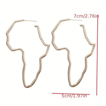 Load image into Gallery viewer, Pair of Fashionable and Exaggerated Hollow African Map Earrings
