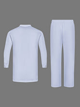Load image into Gallery viewer, Men'S White Dashiki 2pcs Set, Special Neckline Detail &amp; Tailored Fit, Clean Cut, Long Sleeve Shirt + Easy-Fit Pants, African-Inspired Style For Streetwear, Weddings &amp; Cultural Events
