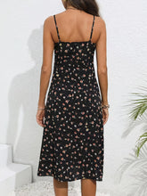 Load image into Gallery viewer, Floral Print Slit Backless Cami Dress, Vacation Style Sleeveless Midi Cami Dress For Spring &amp; Summer, Women's Clothing

