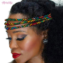 Load image into Gallery viewer, African Wax Print Headband Colorful Kente 3 Strand Vibrant Afrocentric Headband Headwrap Handmade Accessory WYB599
