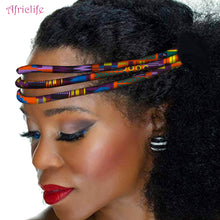 Load image into Gallery viewer, African Wax Print Headband Colorful Kente 3 Strand Vibrant Afrocentric Headband Headwrap Handmade Accessory WYB599
