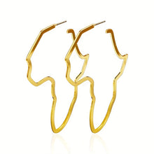 Load image into Gallery viewer, Pair of Fashionable and Exaggerated Hollow African Map Earrings
